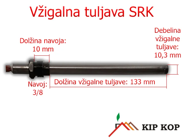 SRK KOVINSKA VŽIGALNA TULJAVA SVEČKA ZA KAMINSKE PEČI NA PELETE