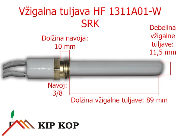 SRK HF 1311A01-W KERAMIČNA VŽIGALNA TULJAVA ZA KAMINE PEČI NA PELETE